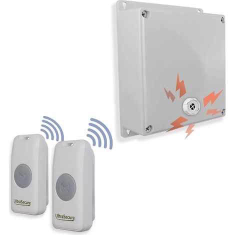 Kit sos double panique sans-fil sirène - Haute-résistance 800m 2 boutons simples autonomes piles (Gamme PROTECT 800)