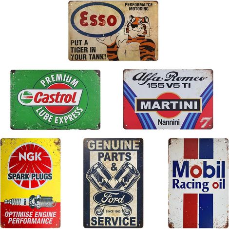 Lot de 6 Plaques Métal Vintage 20x30cm Décoration Murale (1/5)