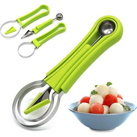 Cortador de melón multifuncional, Descorazonador de melón, Herramienta 4 en 1 para dar forma a la fruta, Ideal para dar forma a la fruta (1/5)