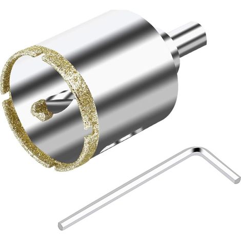 Scie Cloche Diamant 45 mm avec Foret Guidage de Centrage,Foret trépan Diamant pour verre, carrelage, céramique, marbre, granit (1/5)