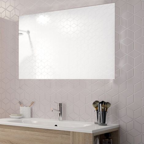 Le Quai Des Affaires – Miroir simple de salle de bain 100x70 cm – Rectangulaire – Épaisseur 5 cm – Pour intérieur moderne