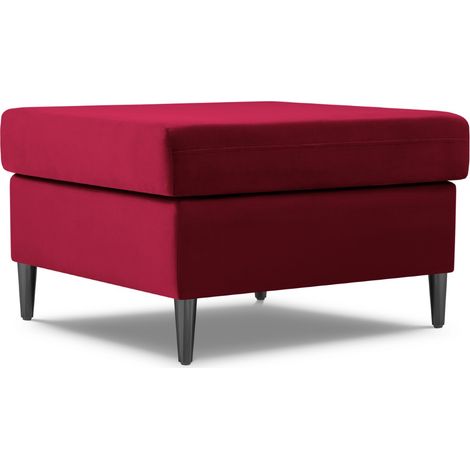 Pouf en velours rouge (1/4)