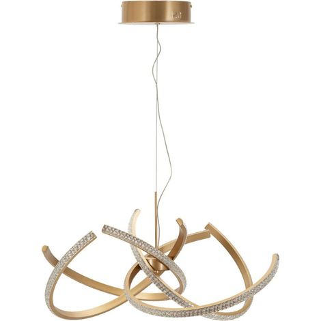 Lampadario Celtic con cerchi intrecciati in oro spazzolato (1/5)