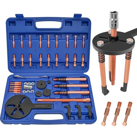 Ensemble d'Extracteur de Roulement 36 en 1, Kit de Séparateur d'Extracteur de Roulement Intérieur, Outil de Démontage de Roulement, Extracteur d'Engrenage, Bleu (1/5)