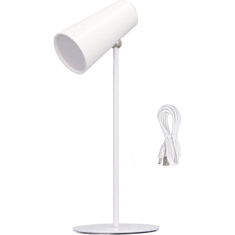 Ortviai Lampe de bureau rechargeable avec bras flexible et lumière douce pour chambre, bureau et salon (1/5)