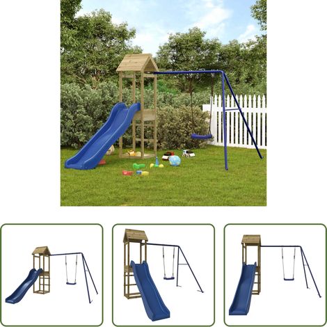 vidaXL Toboggan pour enfants - Aire de jeux d'extérieur bois de pin imprégné (1/5)