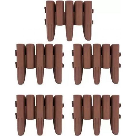 20pcs 11.2m Lawn Edging Bed Border Decorative Fence PP Lawn Edging, Brown