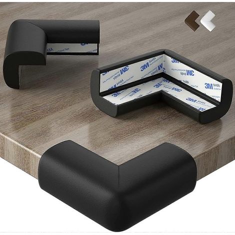 Schwarz – 10er-Packung Eckenschützer aus Gummi – Große Pads, Tischeckenschoner (1/5)