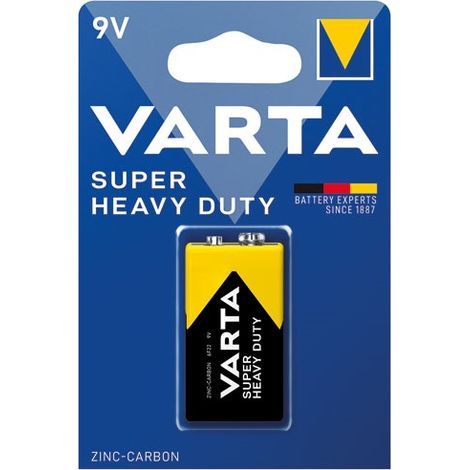 Varta – Pile 9V à usage unique – Technologie zinc-carbone – Performance fiable pour dispositifs 9V – Durée de conservation 3 ans (1/7)