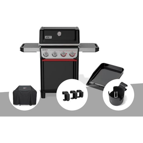 Barbecue à gaz Spirit E-425 mix plancha émaillée + Housse + Crochets pour accessoires  + Support pour boisson - Weber (1/5)