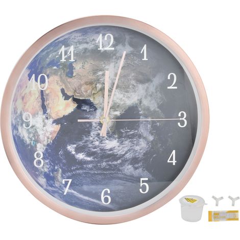 Horloge murale silencieuse innovante à LED avec commande vocale et éclairage, or rose (1/5)