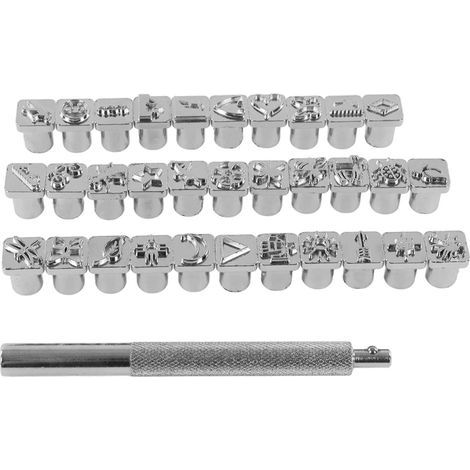 Set mit 6 Lederlochern aus Edelstahl, filigrane Muster, Prägewerkzeuge für Lederarbeiten (1/5)