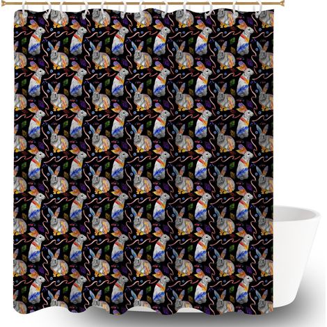Rideau de douche en polyester 180x180 fluide bâche polyester douche pour salle de bain avec baignoire (1/5)