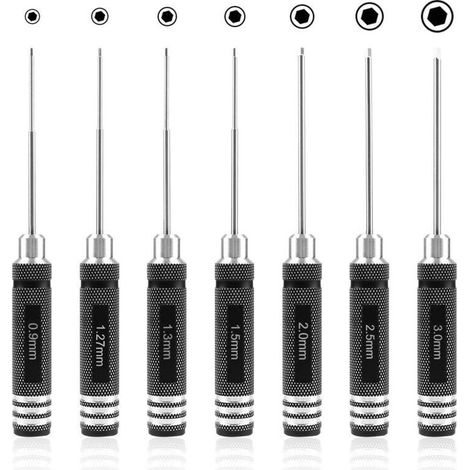 7pcs RC Hex Screwdriver Kit (0.9mm, 1.27mm, 1.3mm, 1.5mm, 2.0mm, 2.5mm, 3.0mm) for RC Model Helicopter (1/5)