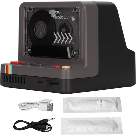 Baladeur cassette Bluetooth stéréo rétro portable avec haut-parleur, supporte Bluetooth, AUX et carte mémoire, noir (1/5)