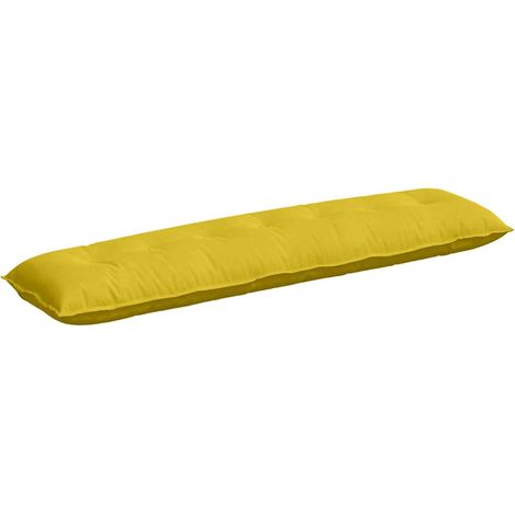 Coussin de Dos Jaune 200 x 50 cm Tissu en velours côtelé (1/5)