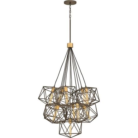 Elstead Hinkley Astrid Plafonnier suspendu Cluster Bronze mat métallique avec des accents dorés de luxe, - (1/5)