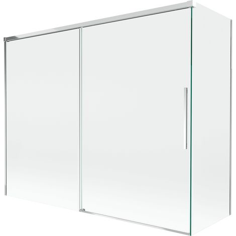 Mexen Rox paravento doccia a 2 ante scorrevoli 190 + 80 x 150 cm, trasparente, cromo - 8C9-190-080-01-00
