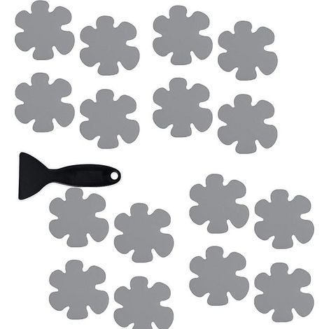 Lot de 20 autocollants antidérapants gris de qualité supérieure pour baignoire, avec raclette (1/5)