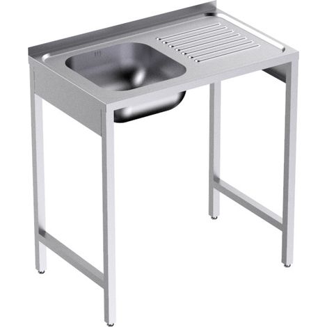 Plonge avec Bâti en inox Profondeur 500 Egouttoir Droite - Distform
