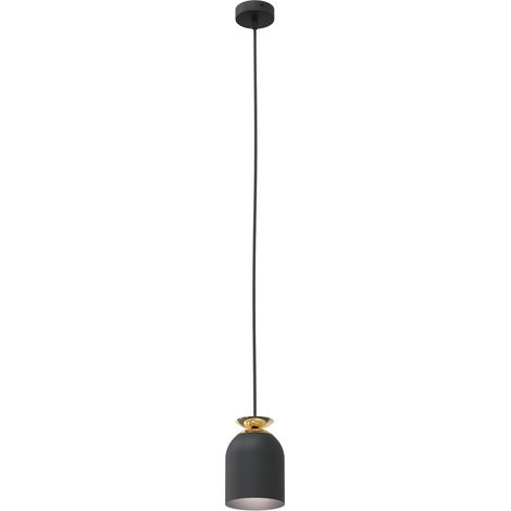 Suspension loft noire, accent doré E27 Target Emibig (1/5)
