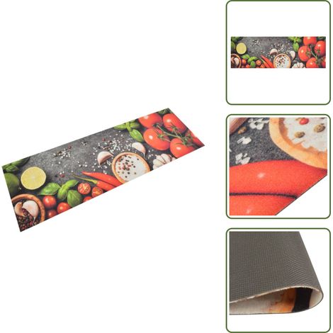 Tappeto da cucina in velluto - vidaXL Tappeto da Cucina Lavabile Verdure 60x180 cm Velluto -