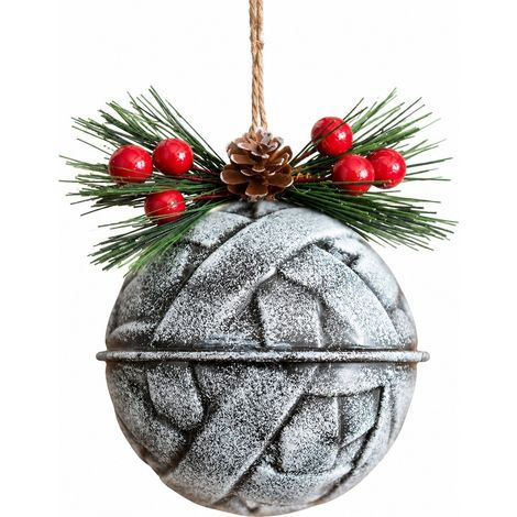 Cloches de Noël colorées en métal pour sapin, jardin et décoration intérieure, 8 cm (3,15 pouces), blanches (1/5)