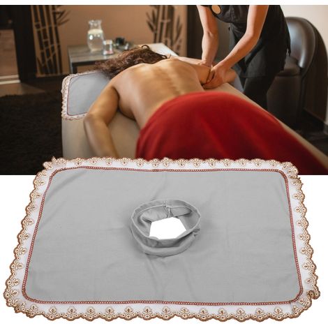 Massageliegenabdeckung für Spa mit Gesichtsöffnung, Kosmetiksalonabdeckung, Grau (1/5)