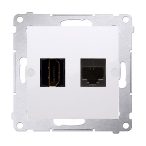 Simon 54 HDMI + prise ordinateur RJ45 cat.6 blanc DGHRJ45.01/11