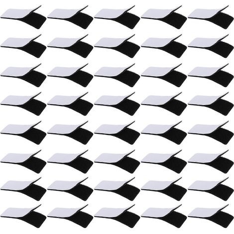 40 bandes auto-agrippantes double face adhésives pour fixation-10.00X3.00X0.30CM-Black (1/3)