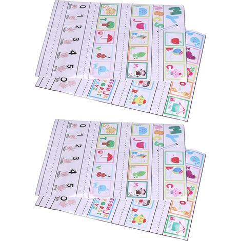 Lot de 2 autocollants adhésifs pour tableau blanc, en PVC réutilisables, avec lettres de l'alphabet, pour l'apprentissage préscolaire. (1/5)