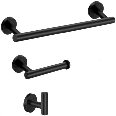 Porte Serviettes Mouchoirs Inox Noir pour SDB (1/4)