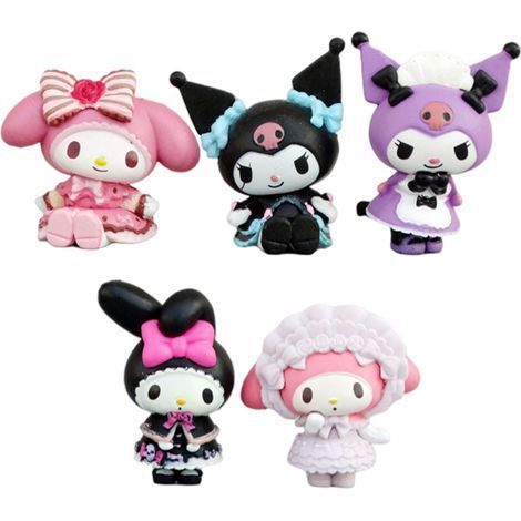 5Pcs Anime Action Figures Set Anime Model Statue Toys Car Dashboard Ornaments Cake Toppers Home Decorations Gifts (1/5)