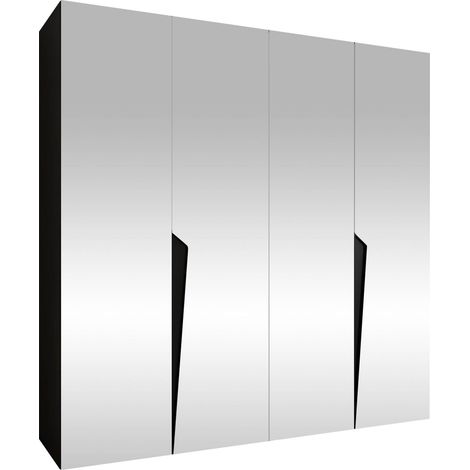 Armario Hartford 615, Negro, 202x200x52cm, Puertas de armario: Con bisagras, Número de estantes: 0 (1/5)