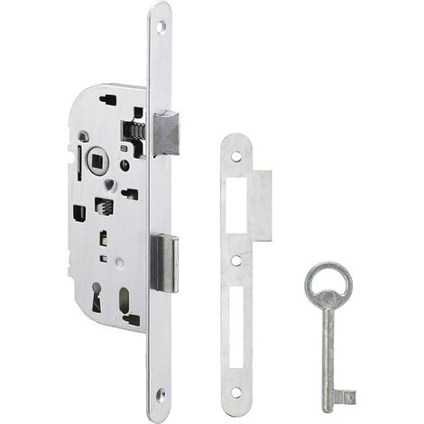 Recessed Lock 1 Point 40 mm Axle 70 mm Reversible, for Interior Wooden Doors (1/5)