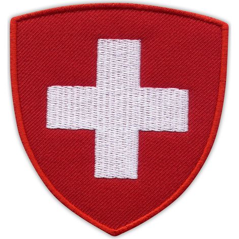 Parche con el escudo de armas de Suiza - Reverso autoadhesivo - Parche/insignia/emblema bordado