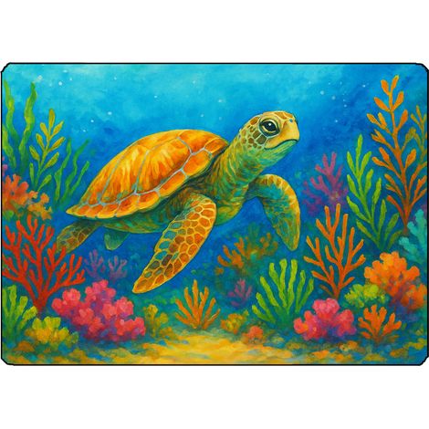 Planche à découper verre tortue marine 28,5 x 20 cm Cbkréation