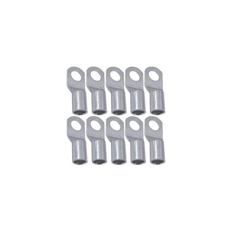 Lot de 10 cosses électriques à œillet tubulaire – Ø6mm – Non isolées pour conducteurs 16mm² – Alliage de cuivre – Serrage sécurisé (1/3)