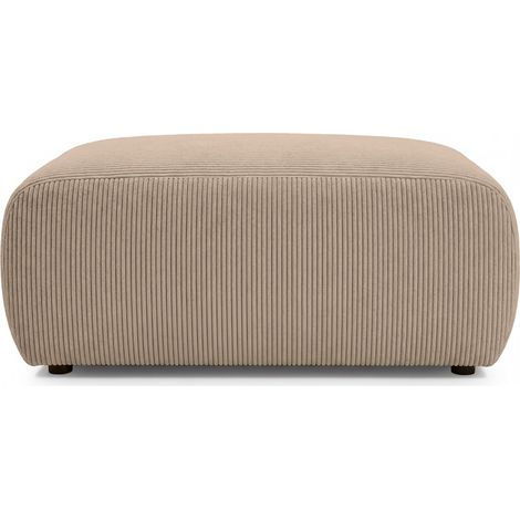 SACHA - Pouf en velours côtelé Café 105x57x40 cm