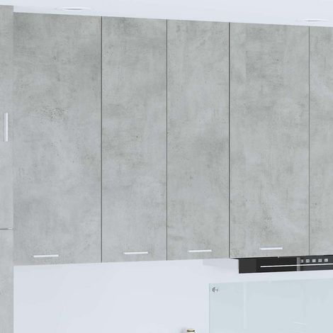 Hängeschrank mit Tür Beton Grau 60 x 31 x 100 cm Holzwerkstoff