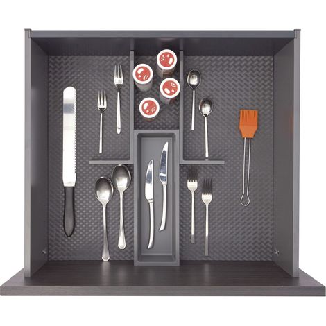 Ninka Besteckeinsatz mit Trenner Basis-Set 5 Tiefe 500/550mm, dunkelgrau (1/2)