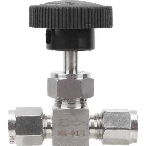 Vanne à aiguille haute pression 2 voies en acier inoxydable 304 (25-26) pour eau, gaz et liquides. Ф1/4 (1/5)