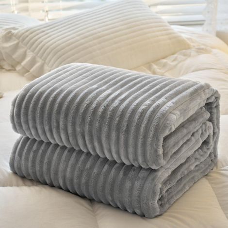 Couverture à carreaux en forme de lapin, couverture en peluche, couvre-lit, canapé, chambre à coucher, canapé, 4 saisons, 1 pièce, laine douce et chaude pour bébé, transparent, 150 x 200 cm, gris (1/5)