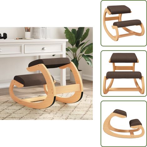 Kniestuhl Braun 55x84x55 cm Birkensperrholz - Holzsessel - Bürostuhl - Ergonomie Stuhl - Schaukelsitz - Kniehocker (1/5)