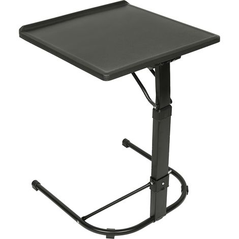 Escritorio para Computadora Portátil, Altura Ajustable (58-69 cm) Mesa Auxiliar portátil para sofá Cama, Mesa Auxiliar Plegable Negra (1/5)