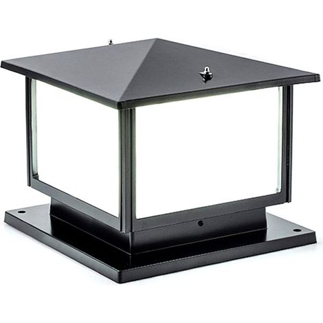 Lampe Pilier Portail Extérieur Terrasses Lampe E27 Etanche Rustique Sur Pied Décoration Aluminium Éclairage De Jardin Éclairage Avec Plaque De Base,Blacka (1/5)