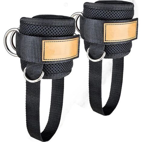 CREA Ankle Straps For Cable Machines.adjustable Comfort Fit Neoprene. Reinforce Double D-ring
