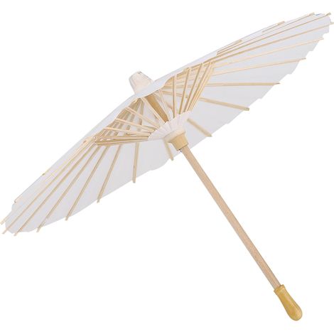 Parasol Décoratif Blanc en Papier pour Décoration Scolaire et Accessoire Photo (40cm) (1/5)