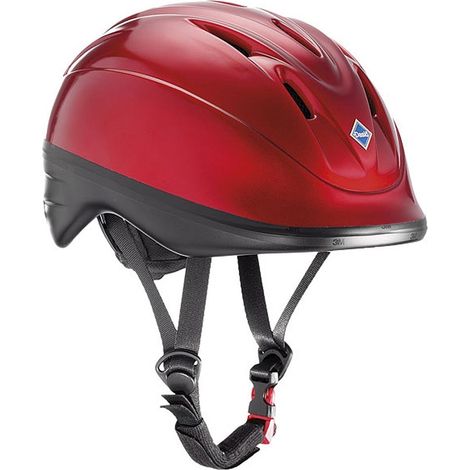 Casco equitazione bimbo e adulto lucido e areato con guscio ABS super leggero Omologato CE e fibbia sgancio rapido: M, nero (10) (1/4)