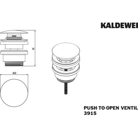 KALDEWEI 910500010676 WB 3915 clapet Push to open